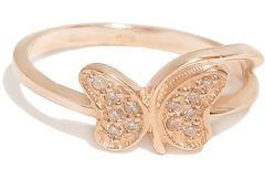 Перстень "Метелик" з червоного золота з фіанітами 350051