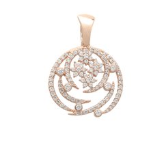 14K red gold pendant with Cubic zirconia 100049