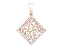 14K red gold pendant with Cubic zirconia 100050