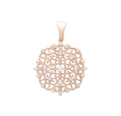 14K red gold pendant with Cubic zirconia 100051