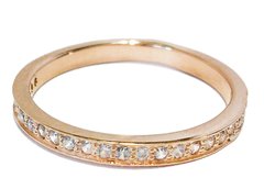 Перстень з червоного золота з фіанітами 350091