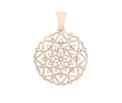 14K red gold pendant with Cubic zirconia 100052