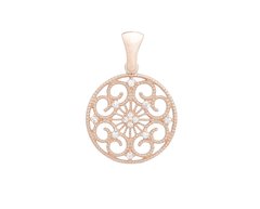 14K red gold pendant with Cubic zirconia 100054