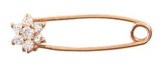 14K Red Gold Safety Pin with Cubic Zirconia 500004