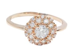 14K Red Gold Ring with Cubic Zirconia 350094, 17.5