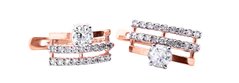 14K Red Gold Earrings with Cubic Zirconia 250009