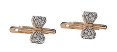 14K Red Gold Bowknot Earrings with Cubic Zirconia 250017