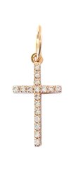 14K Red Gold Cross Pendant with Cubic Zirconia 100004