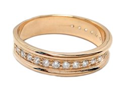 Перстень з червоного золота з фіанітами 350118