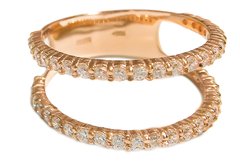 Перстень з червоного золота з фіанітами 350023, 17.5