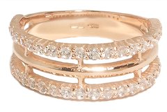 Перстень з червоного золота з фіанітами350041
