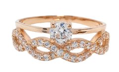 14K Red Gold Ring with Cubic Zirconia 350043, 17.5
