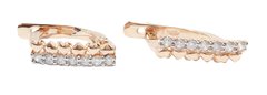 14K Red Gold Earrings with Cubic Zirconia 250106