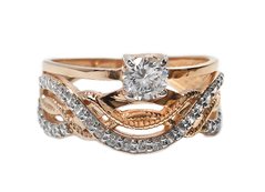 14K Red Gold Ring with Cubic Zirconia 350065, 19