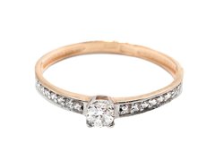 14K Red Gold Ring with Cubic Zirconia 350154, 17