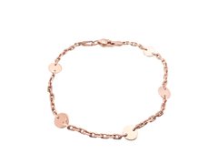 14K Red Gold bracelet with discs, 18