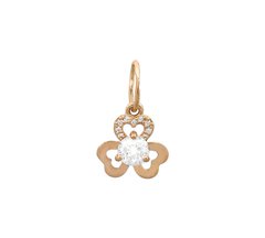 14K red gold pendant with Cubic zirconia 100045
