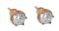 14K Red Gold Earrings with Cubic Zirconia 250190