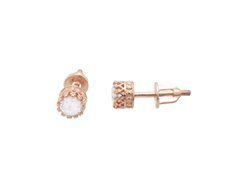 14K Red Gold Earrings with Cubic Zirconia 250197