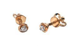 14K Red Gold Earrings with Cubic Zirconia 250198