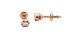 14K Red Gold Earrings with Cubic Zirconia 250210