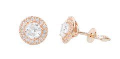 14K Red Gold Earrings with Cubic Zirconia 250212