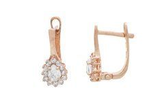 14K Red Gold Earrings with Cubic Zirconia 250213