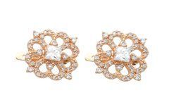 14K Red Gold Earrings with Cubic Zirconia 250222