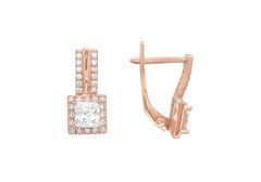 14K Red Gold Earrings with Cubic Zirconia 250226