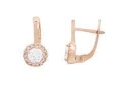 14K Red Gold Earrings with Cubic Zirconia 250227