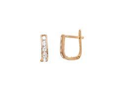 14K Red Gold Earrings with Cubic Zirconia 250219