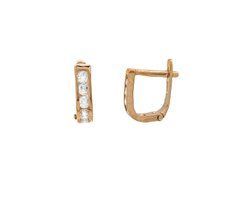 14K Red Gold Earrings with Cubic Zirconia 250220