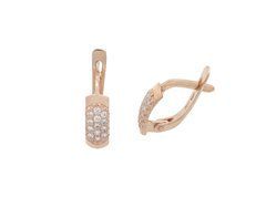 14K Red Gold Earrings with Cubic Zirconia 250056