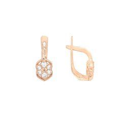 14K Red Gold Earrings with Cubic Zirconia 250081