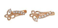 14K Red Gold Earrings Butterfly with Cubic Zirconia 250082