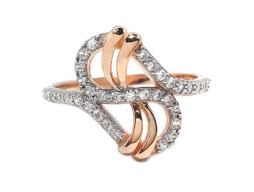 14K Red Gold Ring with Cubic Zirconia 350139