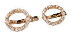 14K Red Gold Earrings Circle with Cubic Zirconia 250103