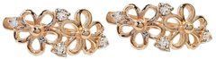 14K Red Gold Earrings Flowers with Cubic Zirconia 250119