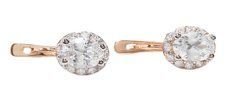 14K Red Gold Earrings with Cubic Zirconia 250131